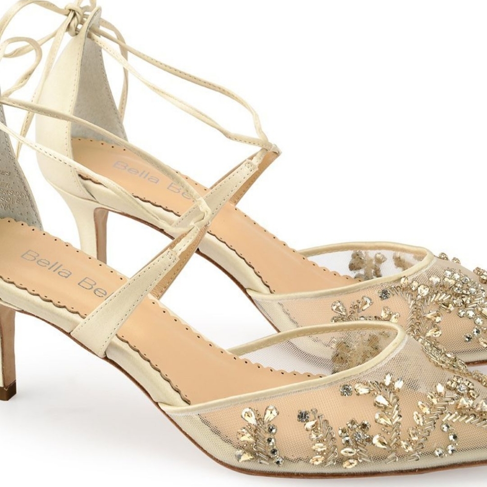 Bella Belle Frances Crystal Embellished Wedding Heels size 9.5